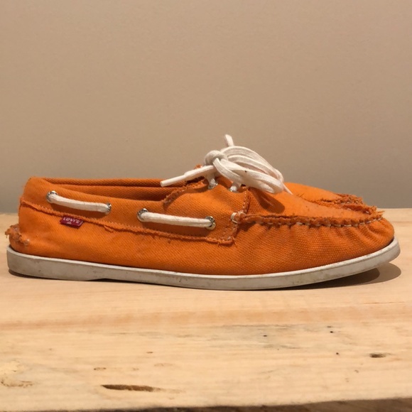 Levi’s Orange Boat Shoes. Size 11 - Picture 3 of 3